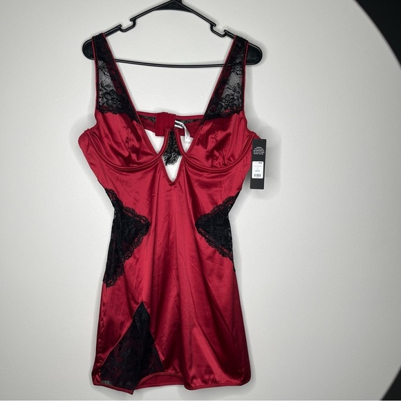 NWT Fashion Nova Soft Kisses Satin/Lace Babydoll Bra Top Lingerie Size 2X. - Picture 9 of 12